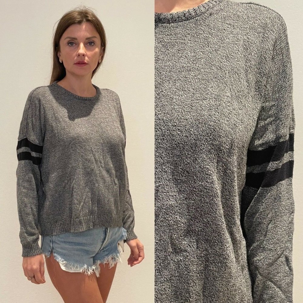 Brandy Melville Gray & Black Stripped Sweater OS